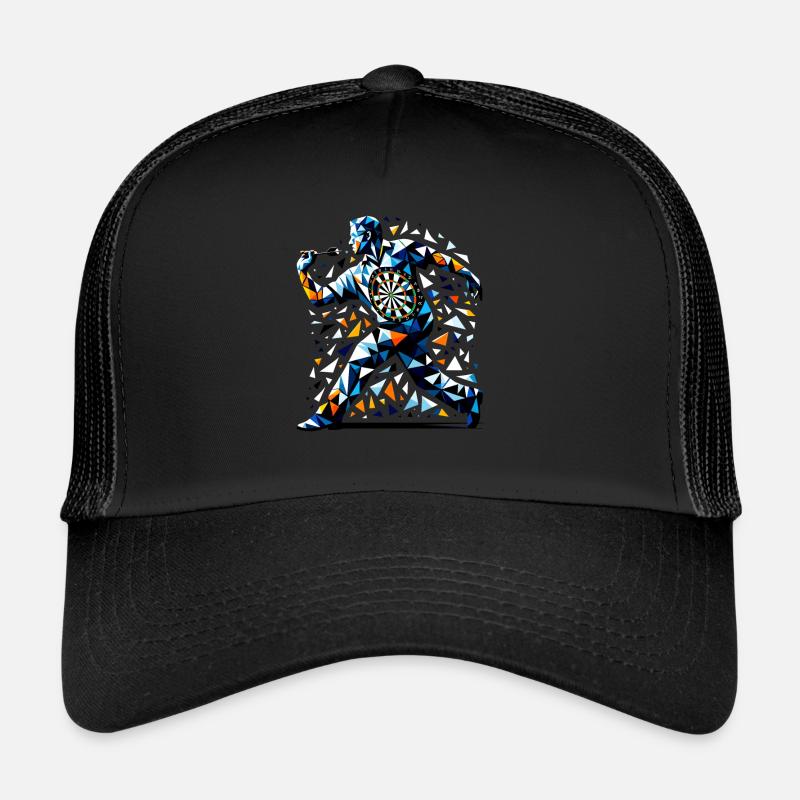 Polygon Art Dart Joueur Lancer De Fléchettes Joueurs Casquette trucker 