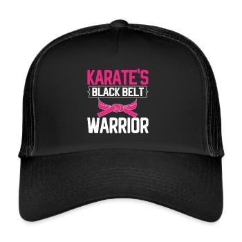 Karate Girl Martial Arts Women Karate Kick - Trucker Cap - Schwarz/Schwarz - Vorne