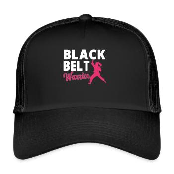 Karate Girl Martial Arts Women Karate Kick - Trucker Cap - Schwarz/Schwarz - Vorne