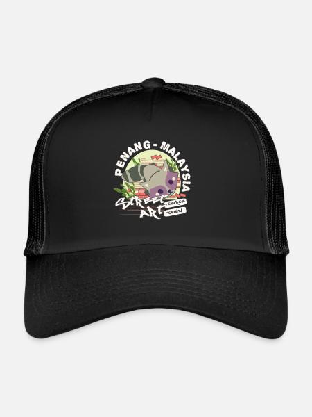 Raccoon Graffiti - Trucker Cap - black/black - Front