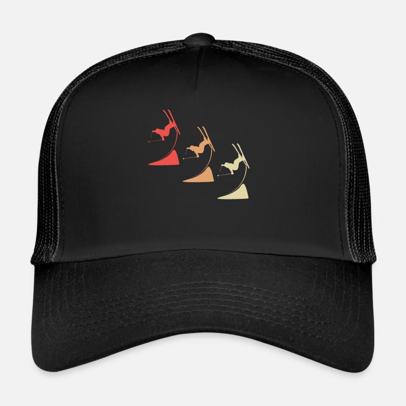 Bunte Meister der Lüfte -Ski Freestyle Extravaganz - Trucker Cap - Schwarz/Schwarz