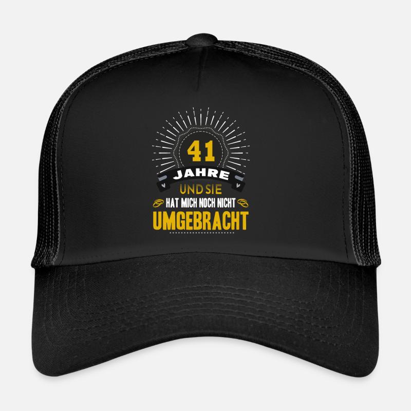 41 Hochzeitstag Mann 41 Jahre Ehe Birkenhochzeit - Trucker Cap - Schwarz/Schwarz