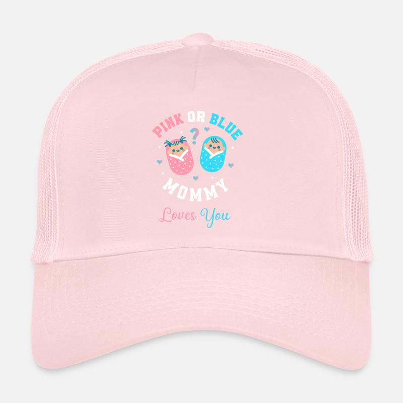 Rosa oder blaue Mama liebt dich süßes Babyparty-Geschenk Trucker Cap