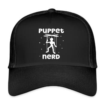 Puppeteer ventriloquist with puppets marionette - Trucker Cap - black/black - Front