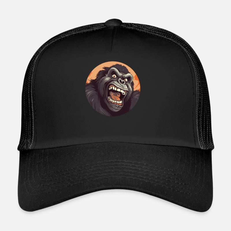 Conception de motifs de singe rugissant de gorille cool Casquette trucker 