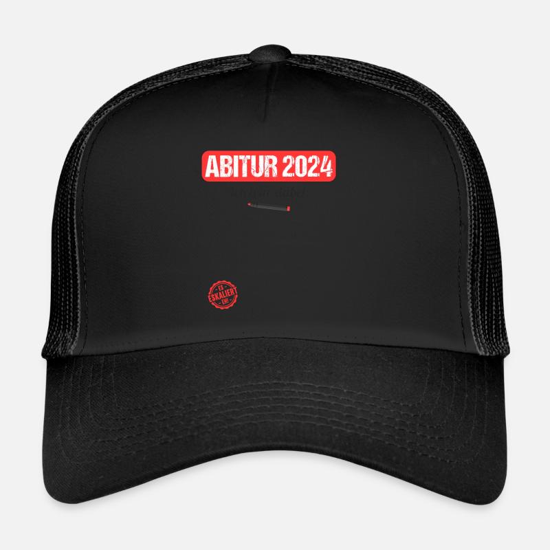 Abitur Junge Mädchen Abi Abitur 2024 - Trucker Cap - Schwarz/Schwarz