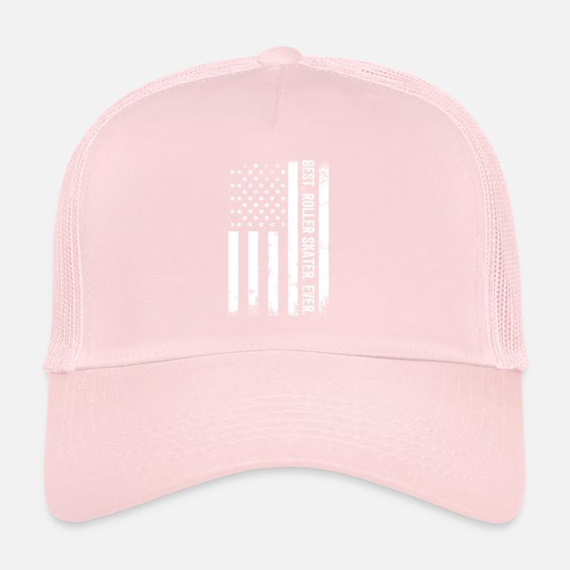 Best Roller Skater Ever Roller Skater US Flag Roll Trucker Cap