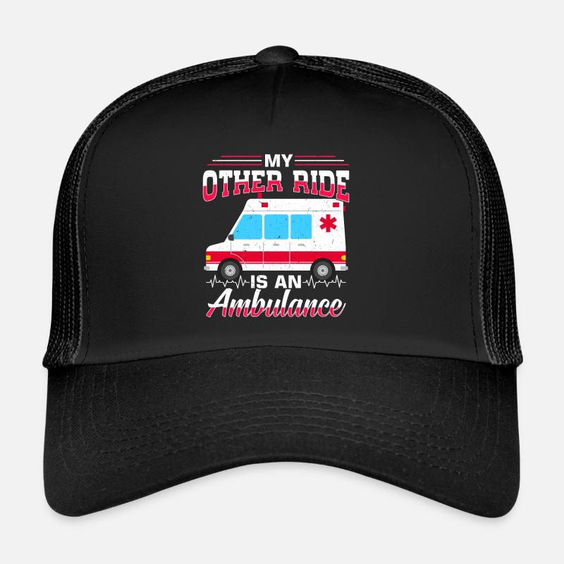Nurse Ambulance - Trucker Cap - black/black