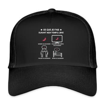 cadeau temps libre saucisson - Casquette trucker  - noir/noir - Devant