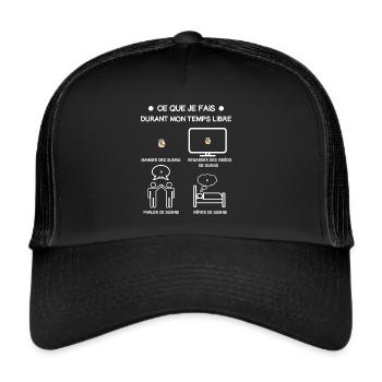 cadeau temps libre sushi - Casquette trucker  - noir/noir - Devant