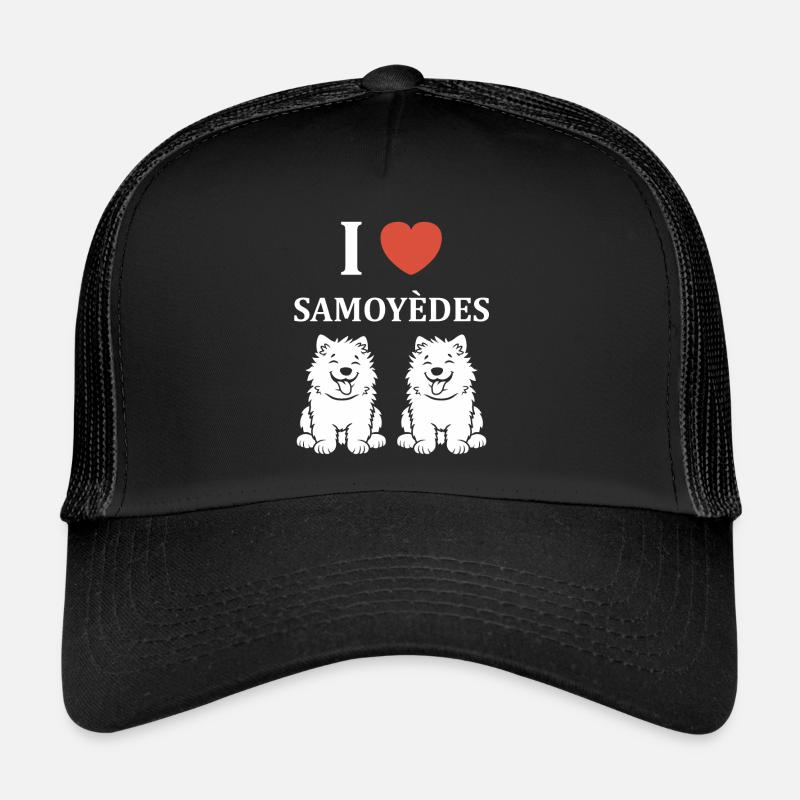 Humour Chien Samoyède Casquette trucker 
