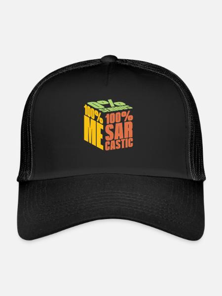 L’humour noir, je m’en fous - Casquette trucker  - noir/noir - Devant