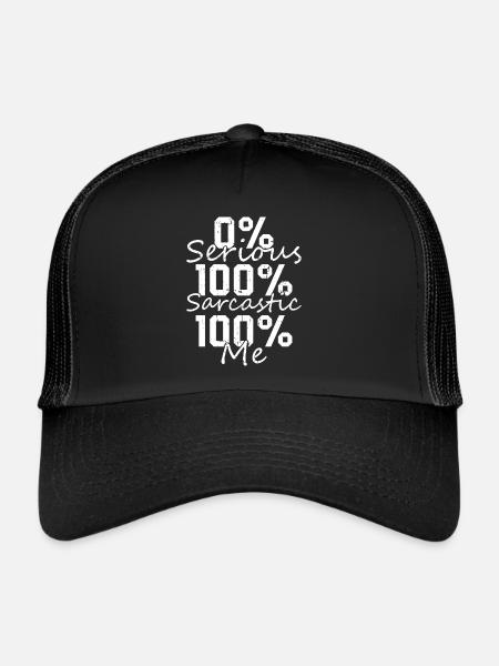 Humour noir Drôle Je m’en fous - Casquette trucker  - noir/noir - Devant
