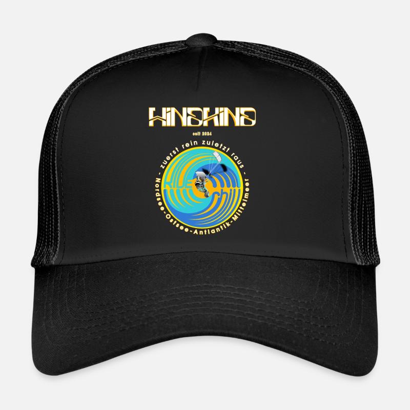 Kitesurfing - Trucker Cap - Schwarz/Schwarz