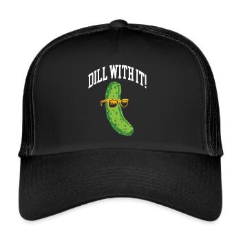 Gurke Gurken Food Liebhaber Gurken Liebhaber - Trucker Cap - Schwarz/Schwarz - Vorne