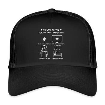 cadeau temps libre tortue - Casquette trucker  - noir/noir - Devant