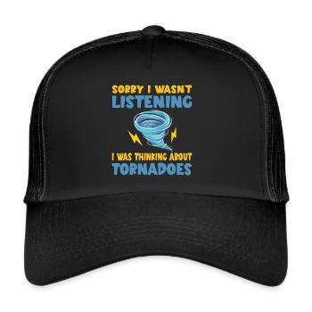 Drôle Tornade Hurricane Weather Chaser - Casquette trucker  - noir/noir - Devant