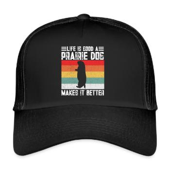 Funny Prairie -Dog Lover Funny Rodent - Trucker Cap - black/black - Front