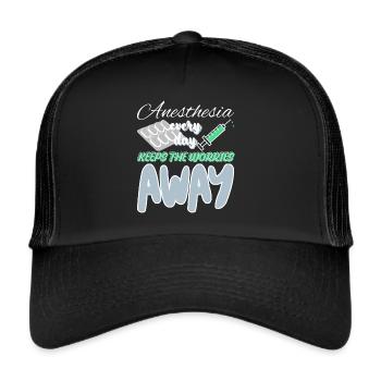 Médecin anesthésiste Infirmière Hôpital - Casquette trucker  - noir/noir - Devant