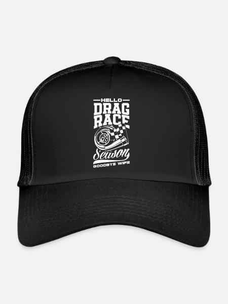 Cadeau de course de voiture drôle de course automobile - Casquette trucker  - noir/noir - Devant