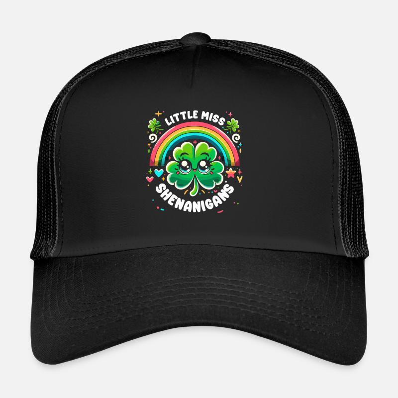 Little Miss Shenanigans Kleeblatt St. Patricks Tag Trucker Cap