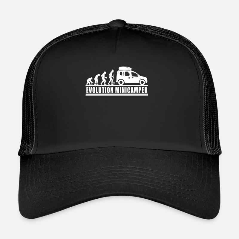 Evolution Minicamper Camping-Camper Microcamper - Trucker Cap - Schwarz/Schwarz