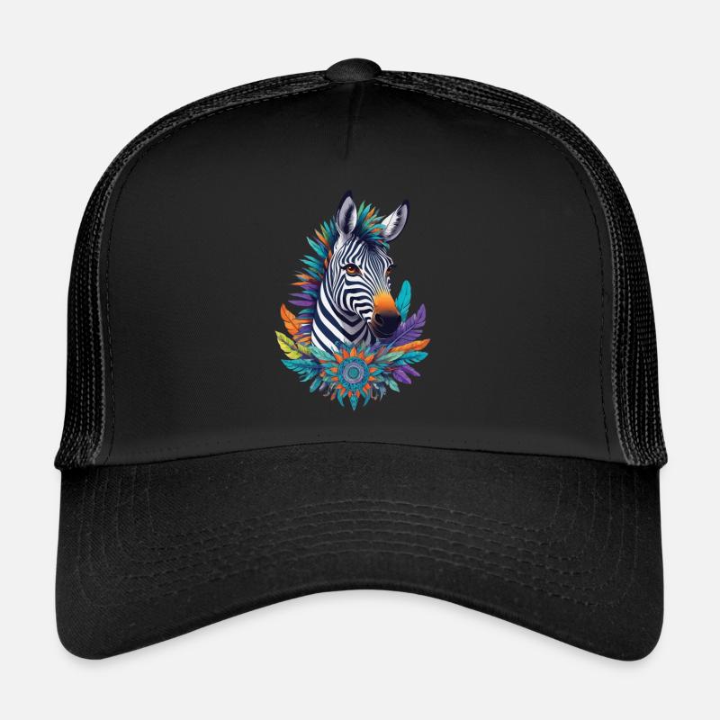 Zebra Mandala Design with Spiritual Symbols Trucker Cap