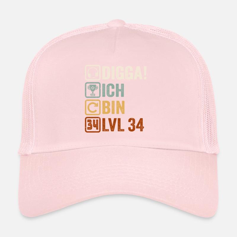 34th Birthday Gift 34th Gamer Saying Trucker Cap