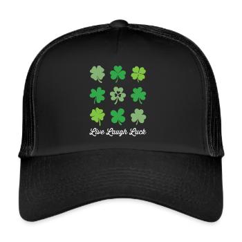 Live Lachglück - Trucker Cap - Schwarz/Schwarz - Vorne