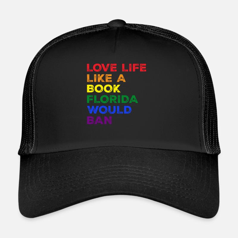 Lebe wie ein Buch in Florida Regenbogen-LGBTQIA-Pride Trucker Cap