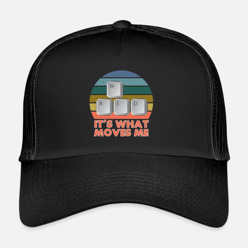 PC Vidéo Gamer Ordinateur Nerd Gaming WASD Casquette trucker 
