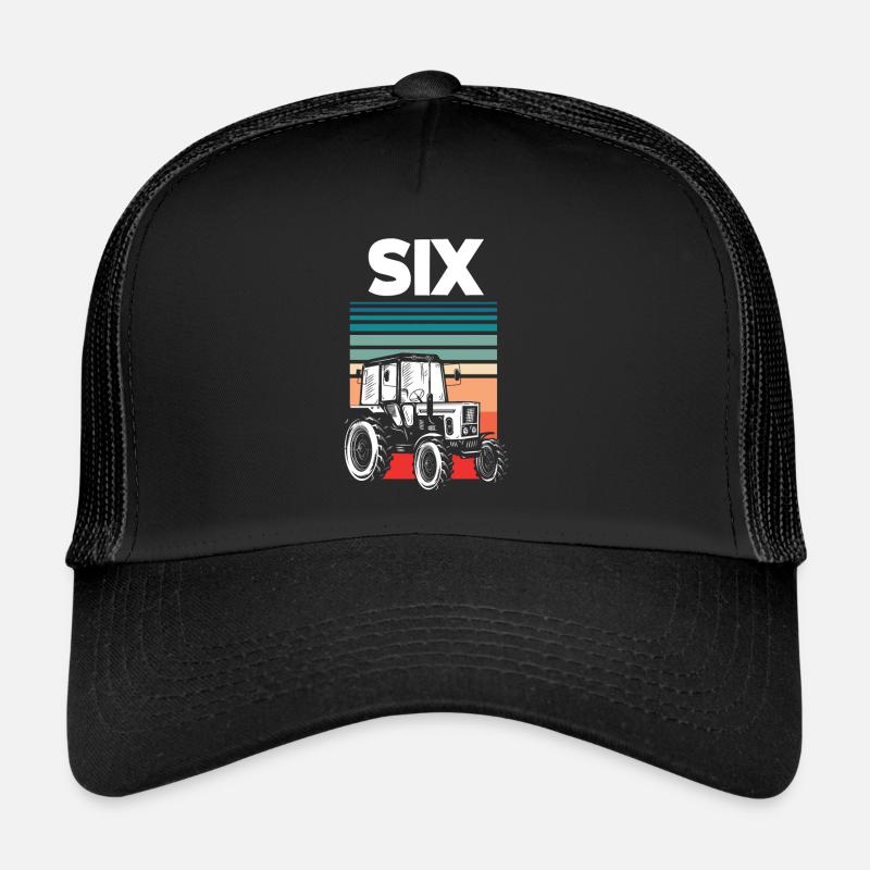 6th Birthday Tractor 6 Year Birthday Shirt Trucker Cap