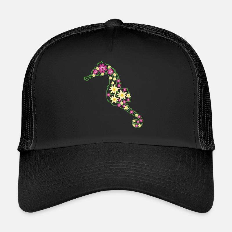 Seepferdchen Seepferd - Trucker Cap - Schwarz/Schwarz