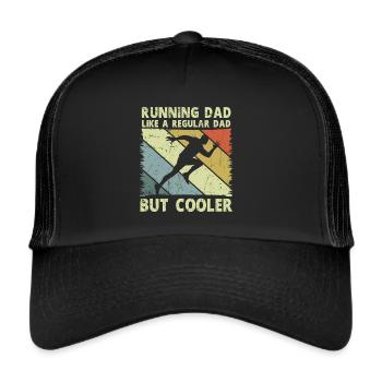 Running Dad Marathon Runner Trainer Marathoner - Trucker Cap - Schwarz/Schwarz - Vorne