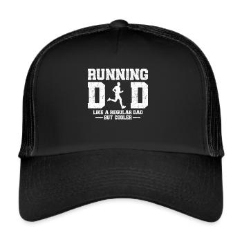 Running Dad Marathon Runner Trainer Marathoner - Trucker Cap - Schwarz/Schwarz - Vorne