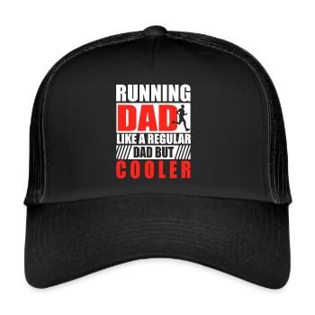 Running Dad Marathon Runner Trainer Marathoner - Trucker Cap - Schwarz/Schwarz - Vorne