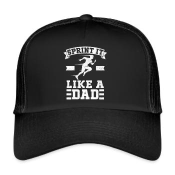 Running Dad Marathon Runner Trainer Marathoner - Trucker Cap - Schwarz/Schwarz - Vorne