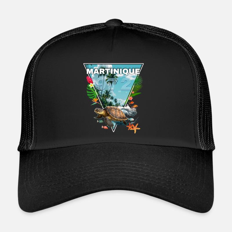 Martinique 972 Turtle Tropical Flowers Gift Trucker Cap