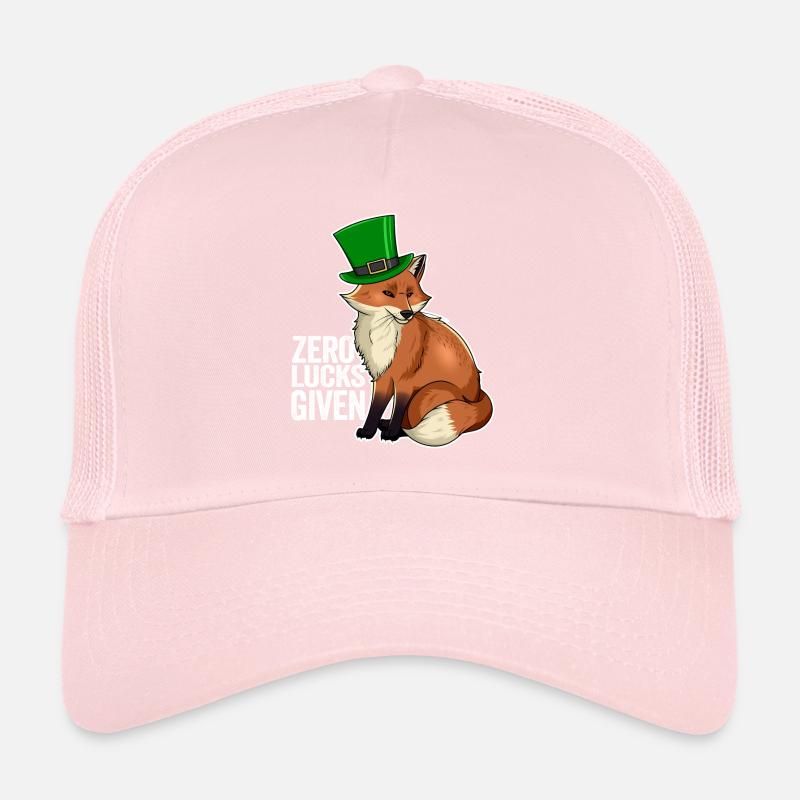Zero Lucks Given Cute Kawaii Fox Ireland Irish Pun Trucker Cap