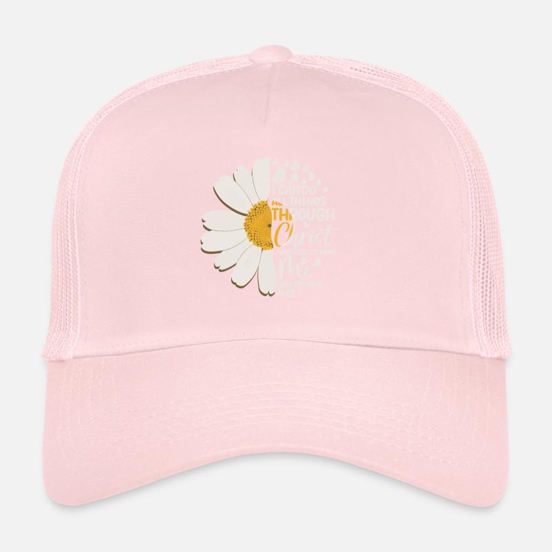 Ich Kann Alle Dinge Durch Christus Daisy Blume Tun Trucker Cap