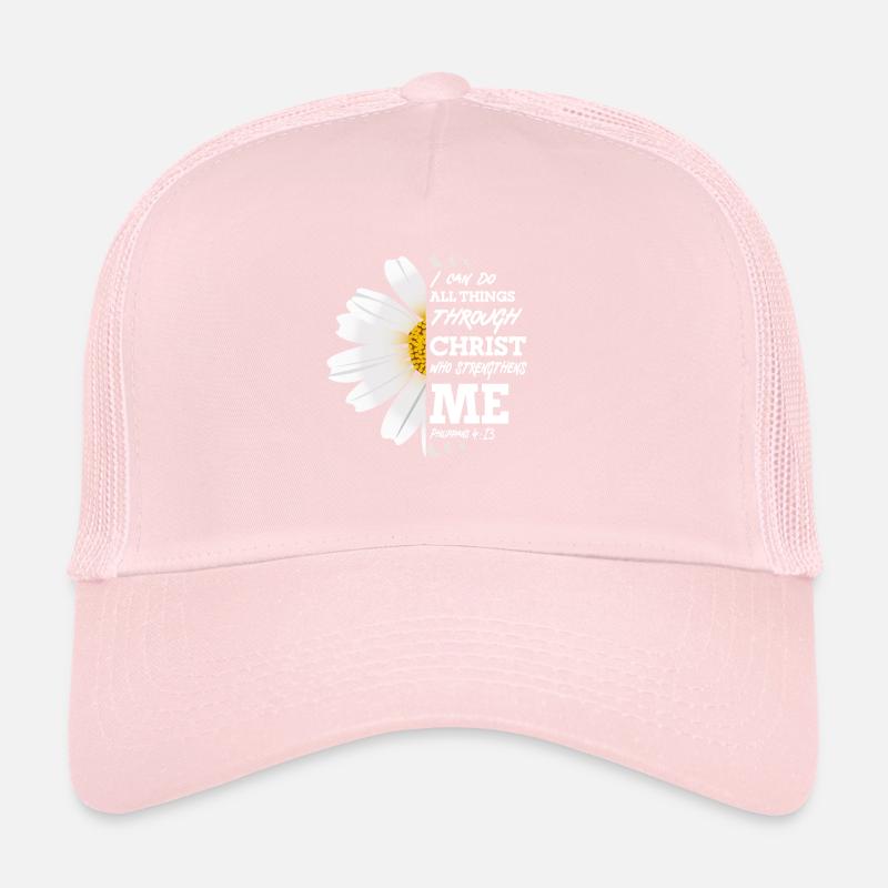 I Can Do All Things Through Christ Daisy Flower Trucker Cap