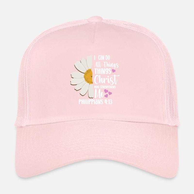 Ich Kann Alle Dinge Durch Christus Daisy Blume Tun Trucker Cap