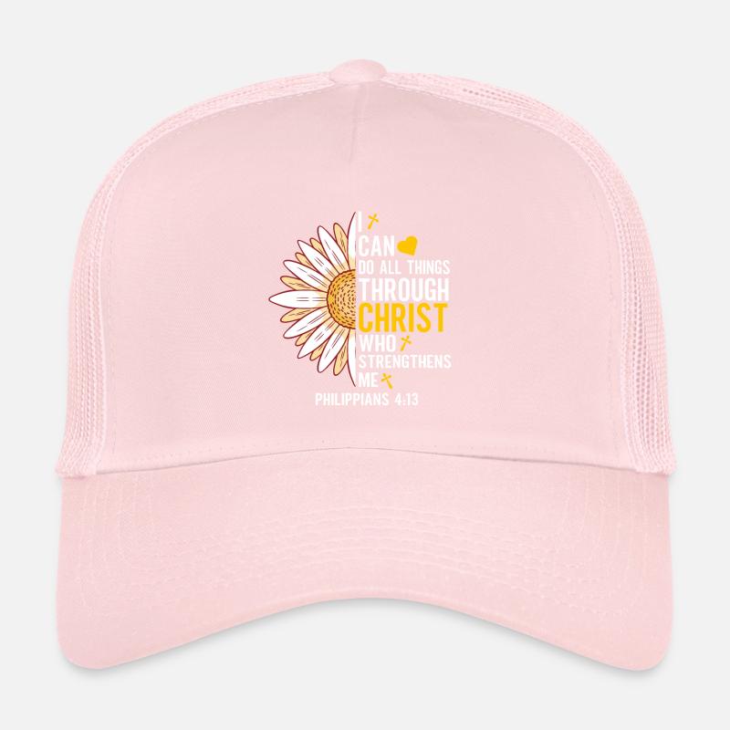 Ich Kann Alle Dinge Durch Christus Daisy Blume Tun Trucker Cap