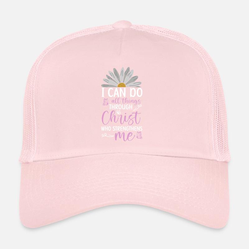 I Can Do All Things Through Christ Daisy Flower Trucker Cap