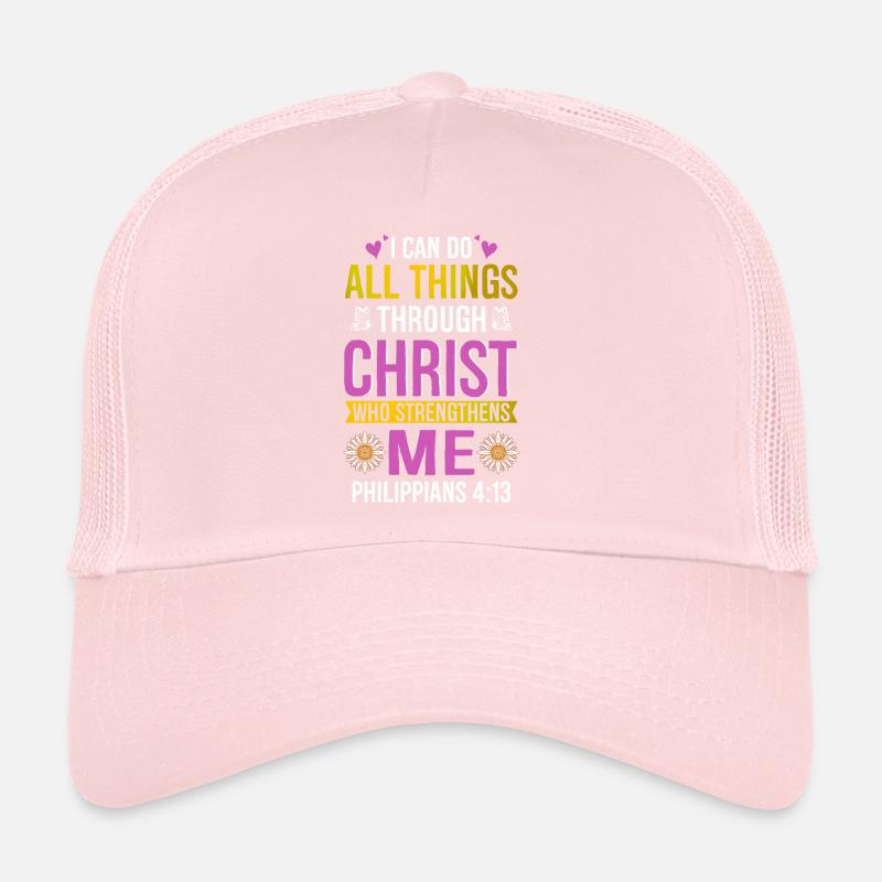 I Can Do All Things Through Christ Daisy Flower Trucker Cap