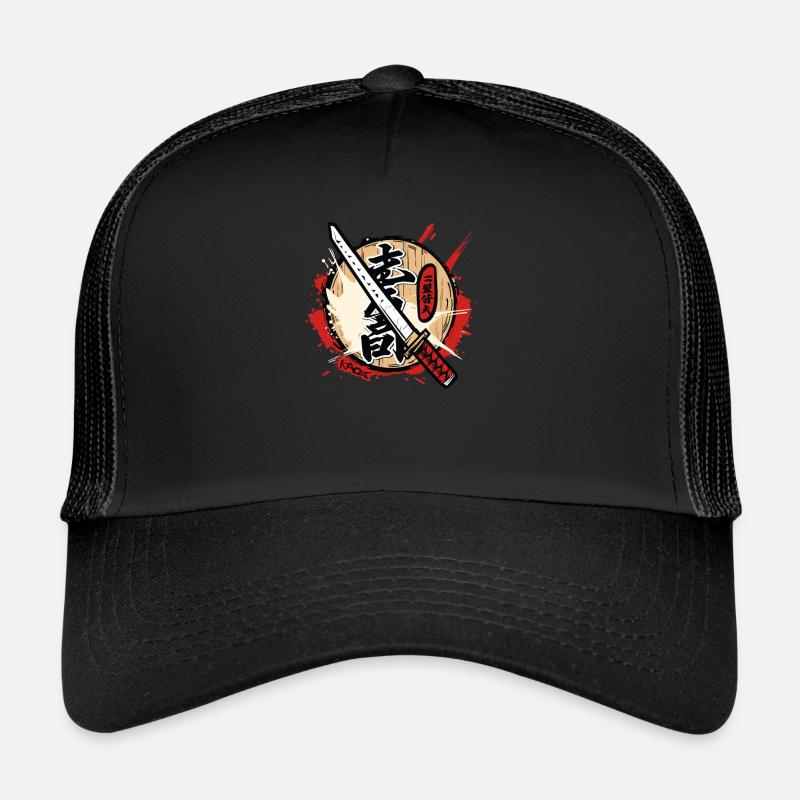 Épée de dessin animé de samouraï japonais asiatique Casquette trucker 