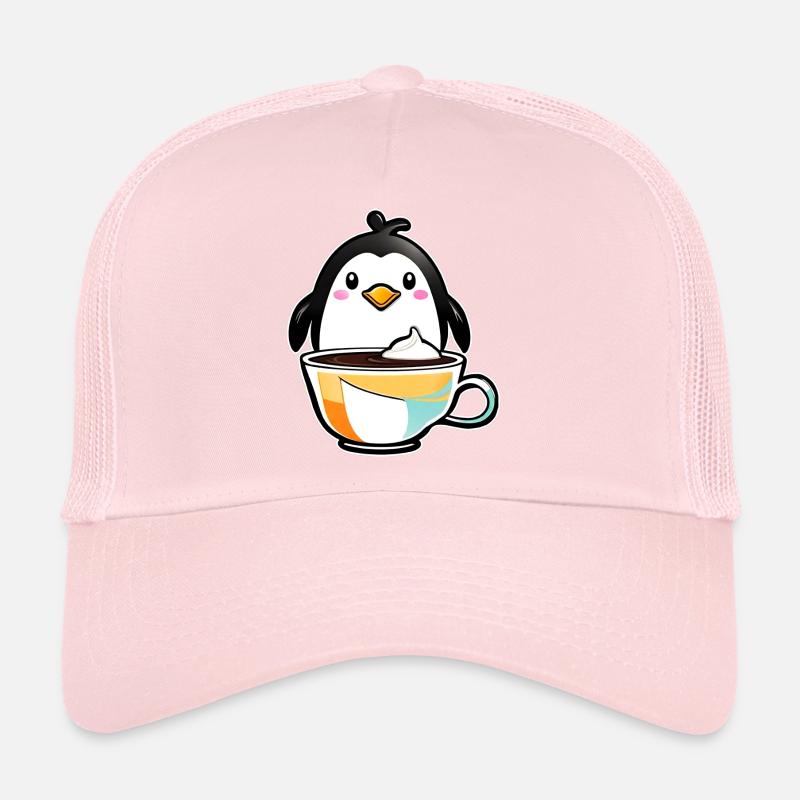 Niedlicher Pinguin mit Kaffee IV Trucker Cap