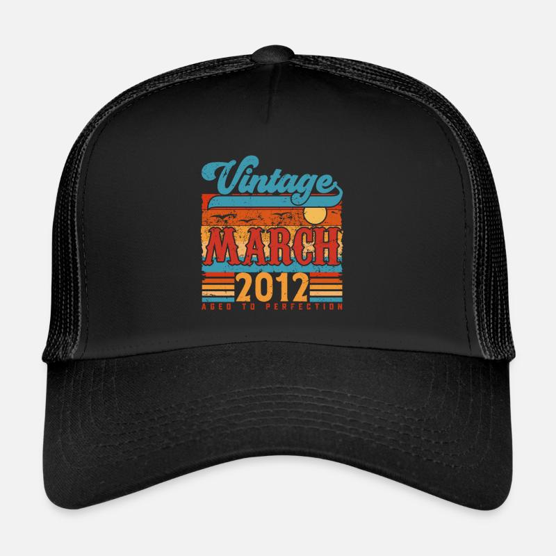 March 2012, March 2012 Vintage Anniversary Gift. Trucker Cap