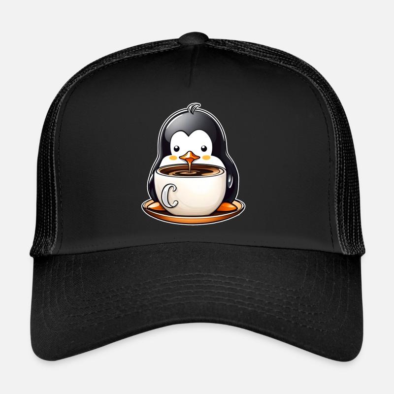 Niedlicher Pinguin mit Kaffee II Trucker Cap