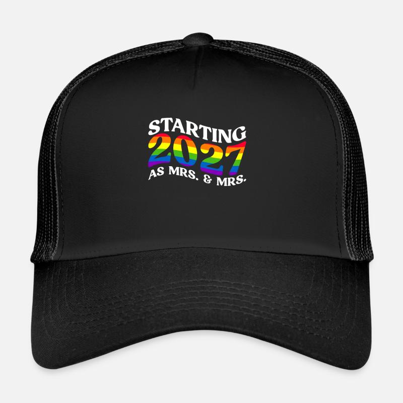 Gay Pride 2027 Hochzeit Homo-Ehe - Trucker Cap - Schwarz/Schwarz
